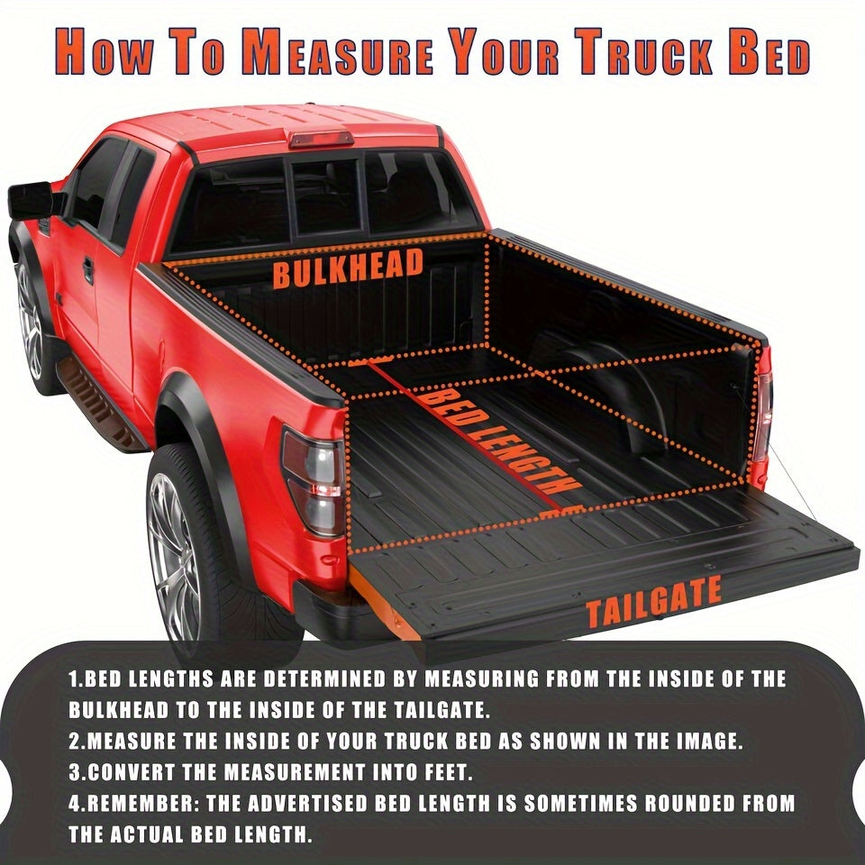 5.7/5.8FT 4-Fold Hard Tonneau Cover Car Additions Truck Bed Cover for Ram 1500 with LED Lamp 2009-2024