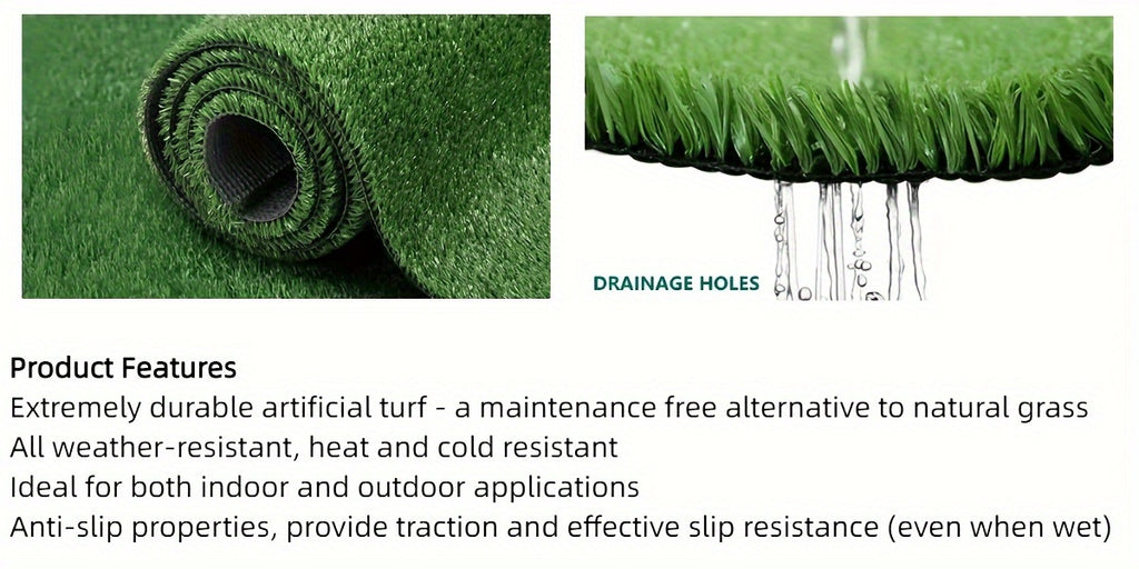 Pet Grow Artificial Grass Turf Lawn with Drainage, 0.4 Inch Fake Grass Rug Indoor Outdoor Party Wedding Christmas Balcony Garden Astro Turf Rug, Faux Grass Rug Carpet for Pets