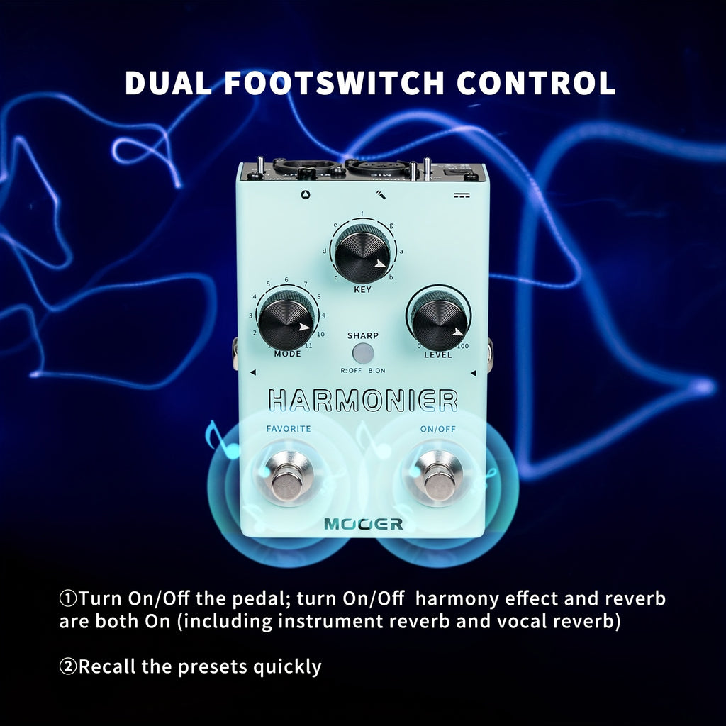 MOOER Autuner Vocal Effects Processor Is a Voice Pedal Designed for Pitch Correction, Reverb, And Delay, Suitable for Guitarists, Live Performances, And Streaming