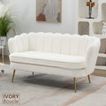 Comfy Loveseat Sofa Small Couch 2-Seater Sofa with Golden Metal Legs for Living Room, Bedroom, Apartment