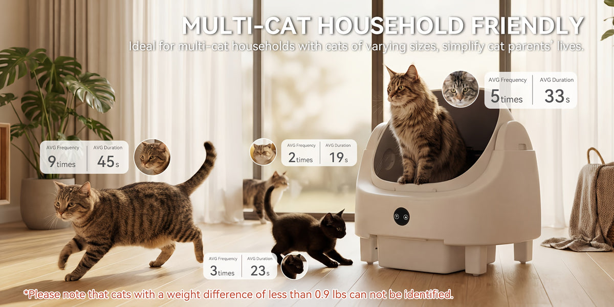 Aoxun Automatic Self-Cleaning Cat Litter Box for Multiple Cats - Large Robot-Style Litter Box with Smart Sensor, Open-Top Design & 360° Safety Protection, Odor-Free Auto Scooper for Indoor Cats, Without Battery