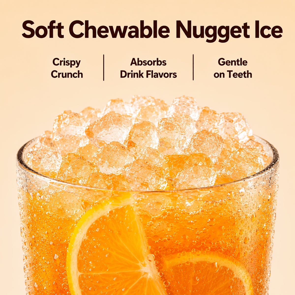 Nugget Ice Maker Countertop, 44 Lbs/Day, Soft Chewable Pebble Ice Machine with Stainless Steel Ice Scoop, for Home, Kitchen, Office, RV & Camping, Stainless Steel, Black