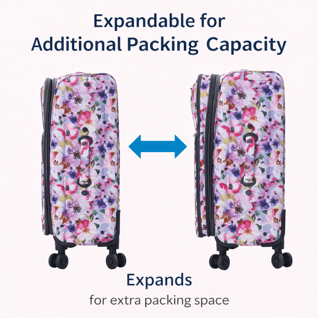 4-Piece Softside Spinner Luggage Set (20+24+28+32 inch) Lightweight Travel Suitcases with 360° Wheels, Telescopic Handle, Multi Pocket Design