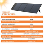 400W Foldable Solar Panel Kit — Adjustable Rack for RV Travel, Van Life, Camping and Emergency Power
