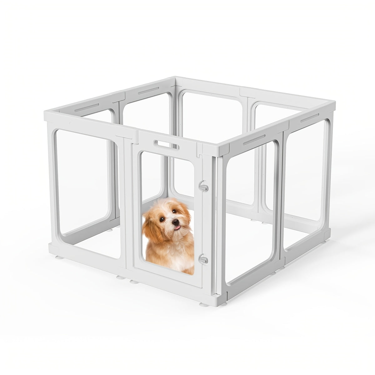 [Acrylic Pet Playpen] Clear Acrylic Dog Playpen With Door, For Puppy Cat Rabbit Transparent Pet Pen, Indoor Dog Playpen, Dog Fence, Easy Assembly And Cleaning Dog Pen For Small To Medium Dogs