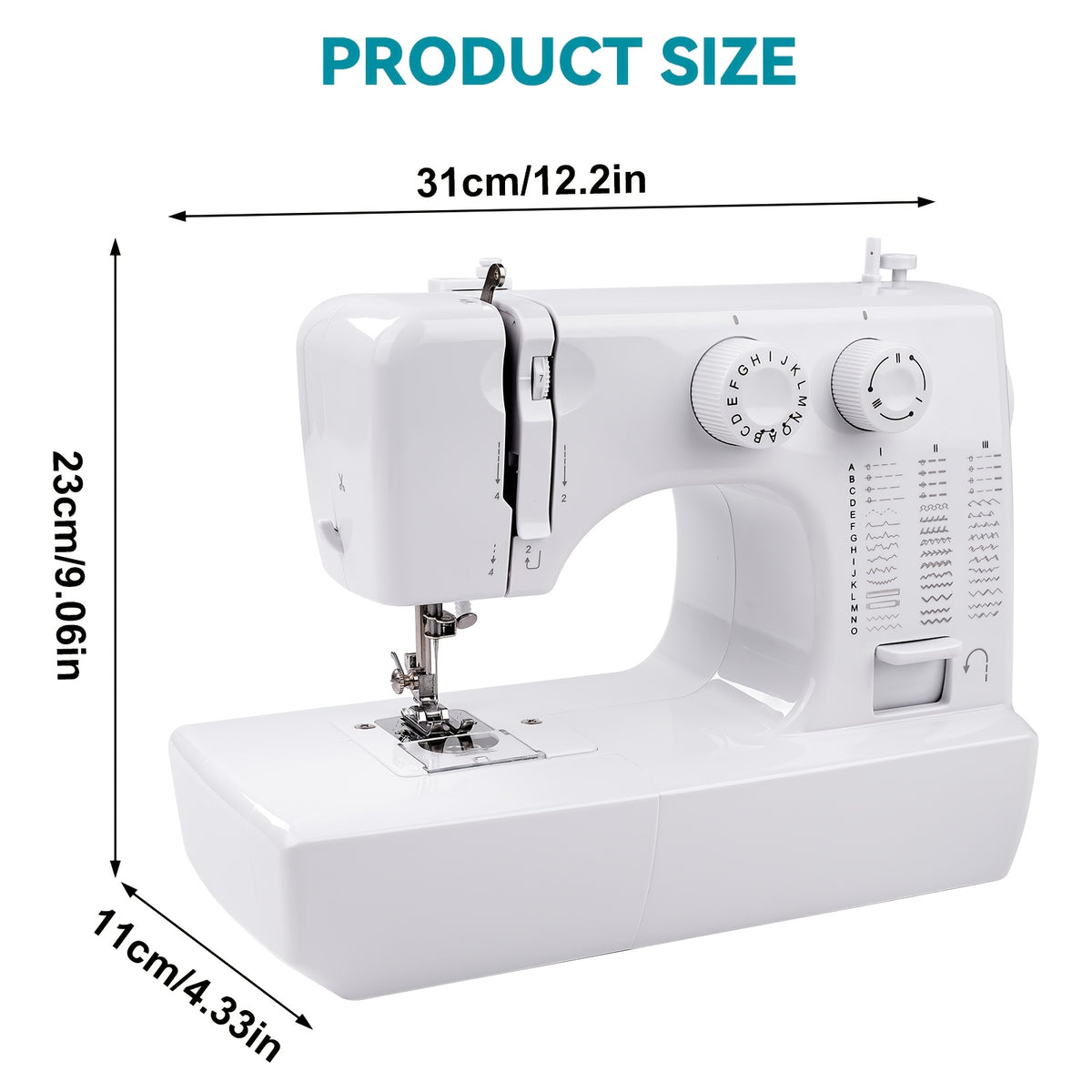 Electric Sewing Machine, 818 Mini Electric Sewing Machine 45 Stitches Household Multifunctional Sewing Machine US Plug
