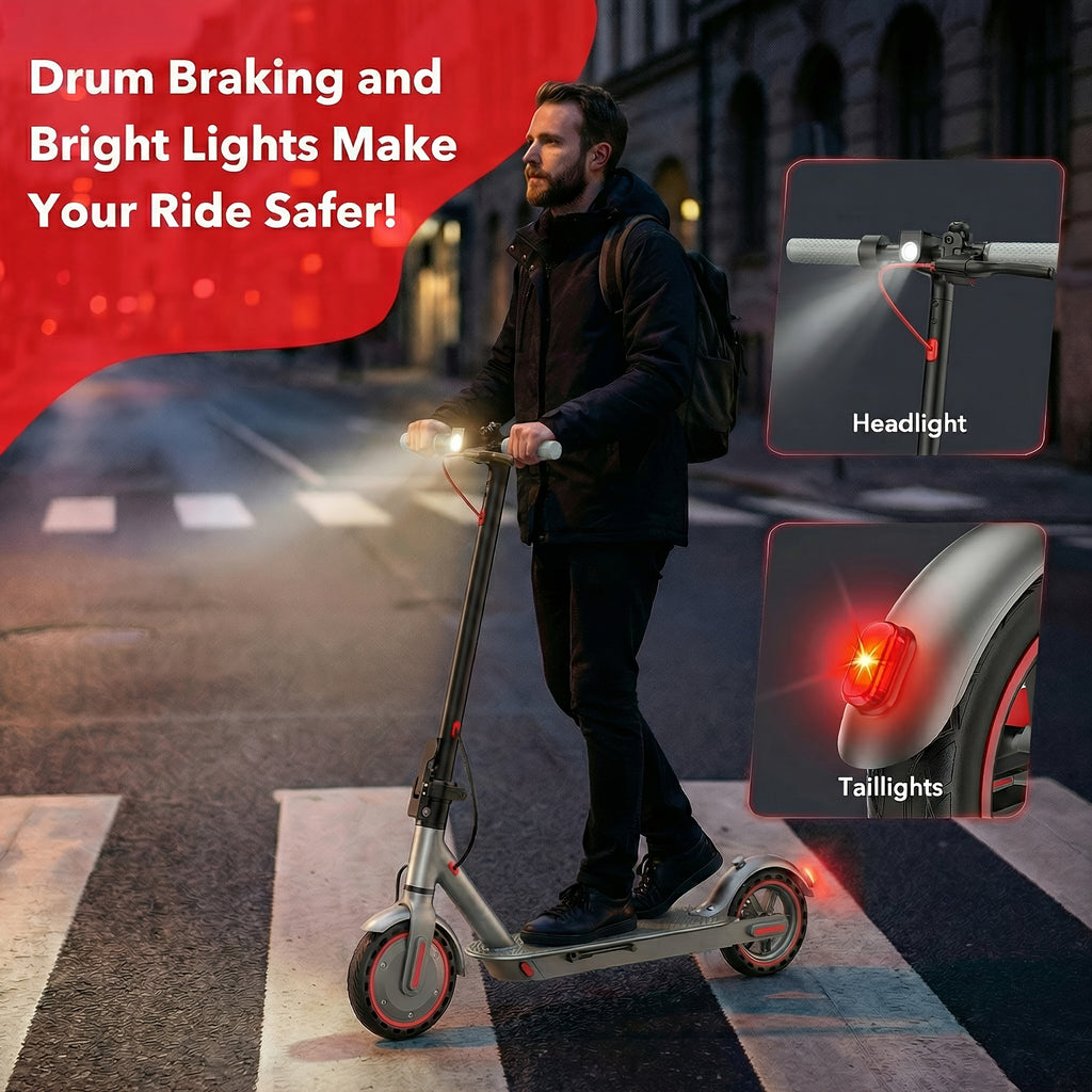 Adults' 8.5'' Foldable Electric Scooter with App, 350W Motor & 25km Range - Display, 3-Speed Modes, Dual Brake & Large Battery - Portable -EScooter Commuting for Adults