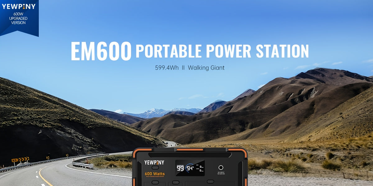 [Portable, Fast Charging] 300W/600W YEWPINY Portable Power Station, Featuring Fast Charging, 259Wh/599.4Wh Lithium-Ion Battery Solar Generator, 17,500mAh/27,000mAh High-Capacity Lithium-Ion Battery, Ideal for Home Use, Outdoor Trips, Camping, Hunting, and