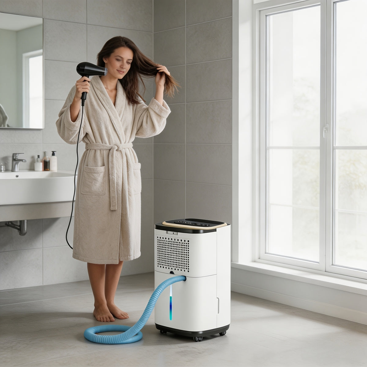 [Large Dehumidifier] Gunji 80pint/50pint/35pint/30pint, Large Dehumidifier for 3000/4500 Sq. Ft. Dehumidifier, 24H Residential Dehumidifier with Hose, Dehumidify/Dry/Air Delivery Mode, Humidity Display, Timer, Drain Hose
