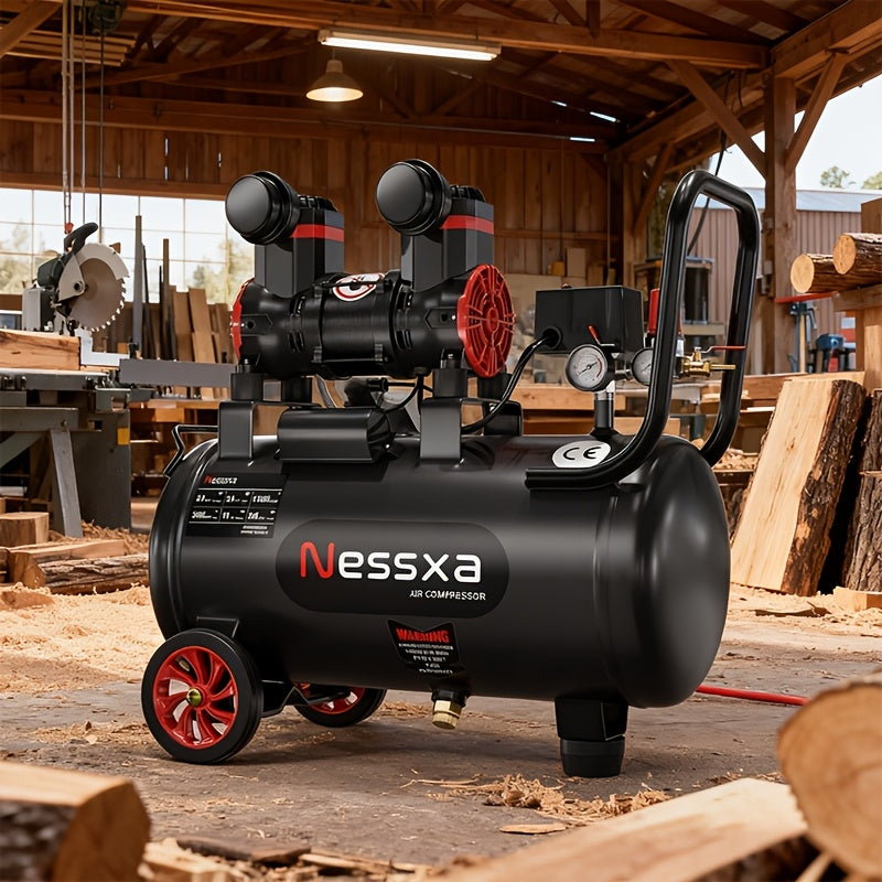 [Ultra-Quiet Air Compressor] 8/10/14 Gal Ultra-Quiet Air Compressor 1.5/2HP 115PSI 70Db Oil-Free 110V for Auto Repair Painting Woodworking