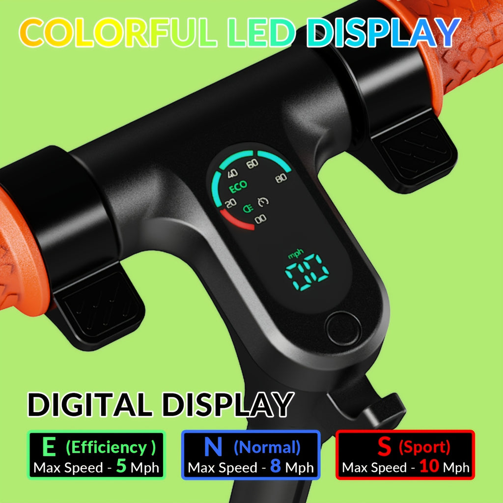 Foldable Kids Electric Scooter with 130W Motor & 10 MPH Speed, 5-Mile Range, 3-Speed Modes, Adjustable Height, Suspension & Rear Brake Suitable for Boys & Girls 6-12 Years, Compact for Short Trips,, Plug
