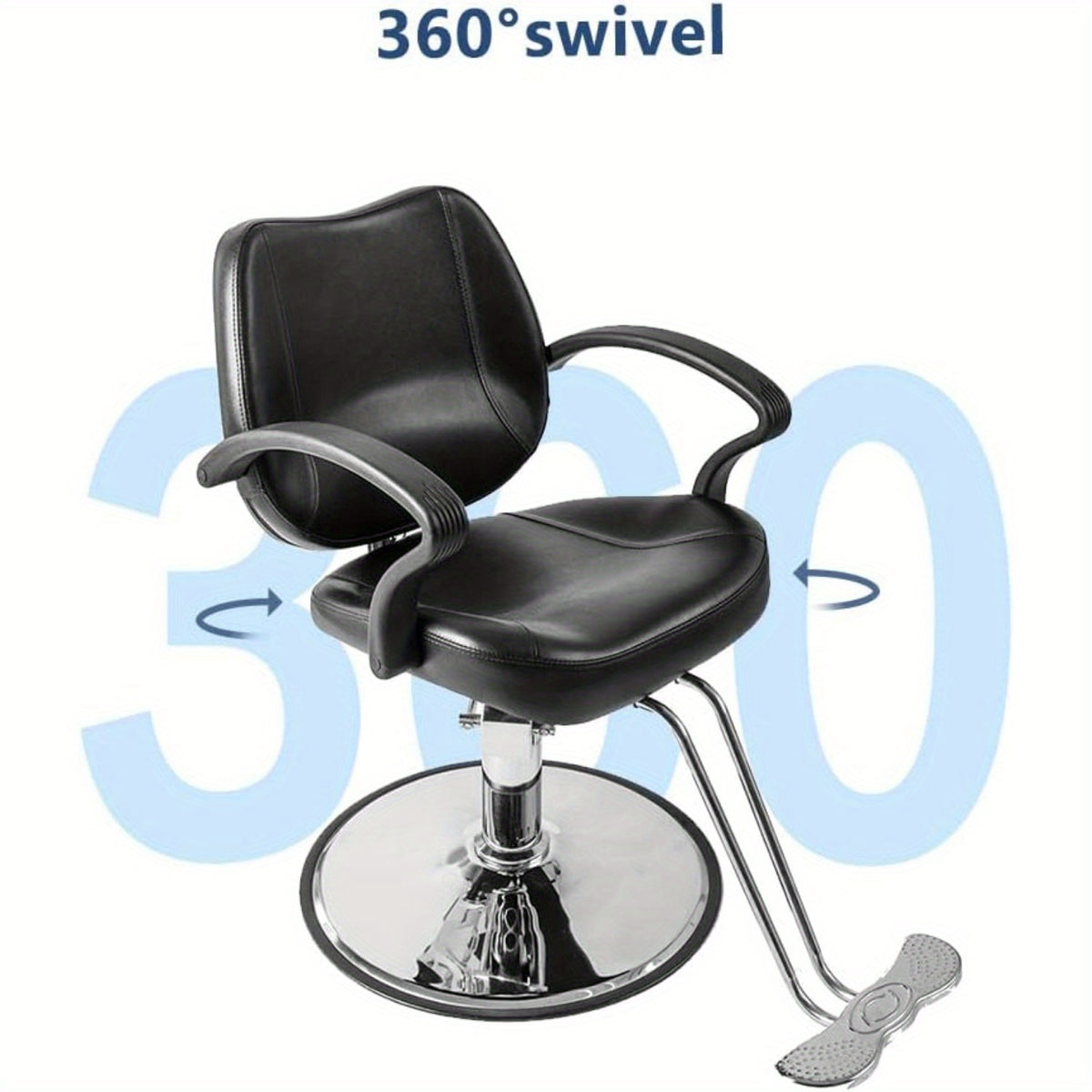 High-Quality Hydraulic Barber Chair with a 6-Inch Adjustable Seat Height, 360-Degree Rotating Salon Chair, Capable of Supporting Up to 330 Pounds, Suitable for Male And Female Hairstylists, Heavy-Duty Hydraulic Salon Chair in Black