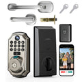 Smart Keypad Door Lock - Keyless Entry Door Lock - Front and Rear Locks and Doorbell - Remote Control, Fingerprint, Two-Way Voice Video and Call, Photo, Recording, APP Control, Voice, 150 Code Smart Deadbolt Lock - Anti-Peeping Password