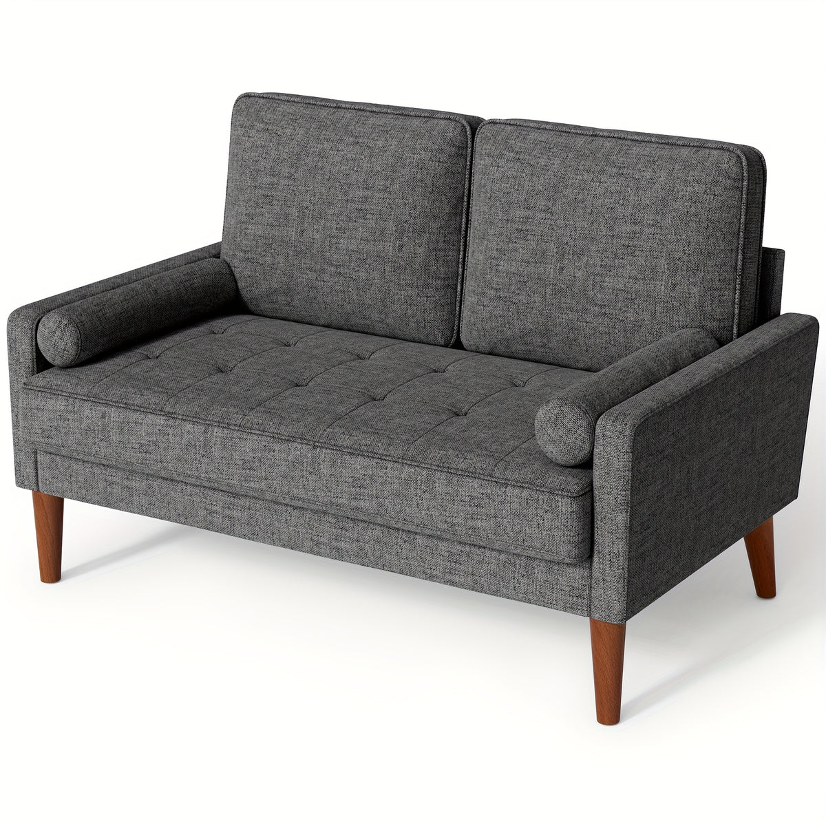Vesgantti 48" Mid-Century Modern Loveseat Sofa - Ideal for Compact Areas, Suitable for Living Room Or Bedroom | Detachable Cover, Spring Cushions, Sturdy Wooden Frame | to Assemble