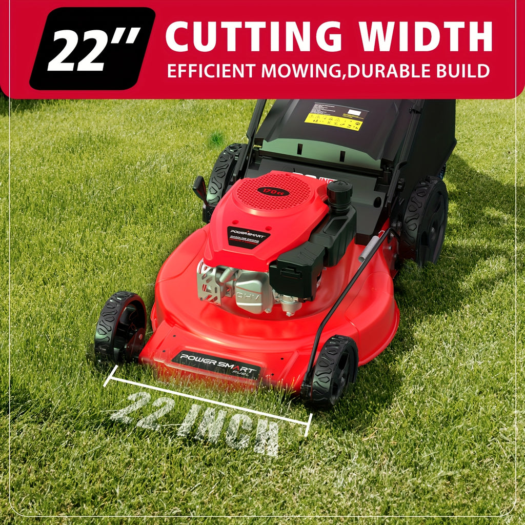 Self Propelled Gas Lawn Mower 21In. 170Cc, Gas Engine 3-In-1 Mulch, Bag, Side Discharge, 6-Position Height Adjustment, Lawn Mower, Self Propelled Lawn Mower, Lawn Care Equipment, Yard Maintenance, Adjustable Height Mower, Versatile Discharge