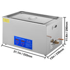 VEVOR 22L Industrial Ultrasonic Cleaner with Digital Timer&Heater 40kHz Professional Ultrasonic Cleaner 110V with Excellent Cleaning Effect for Wrench Tools Industrial Parts Mental Apparatus