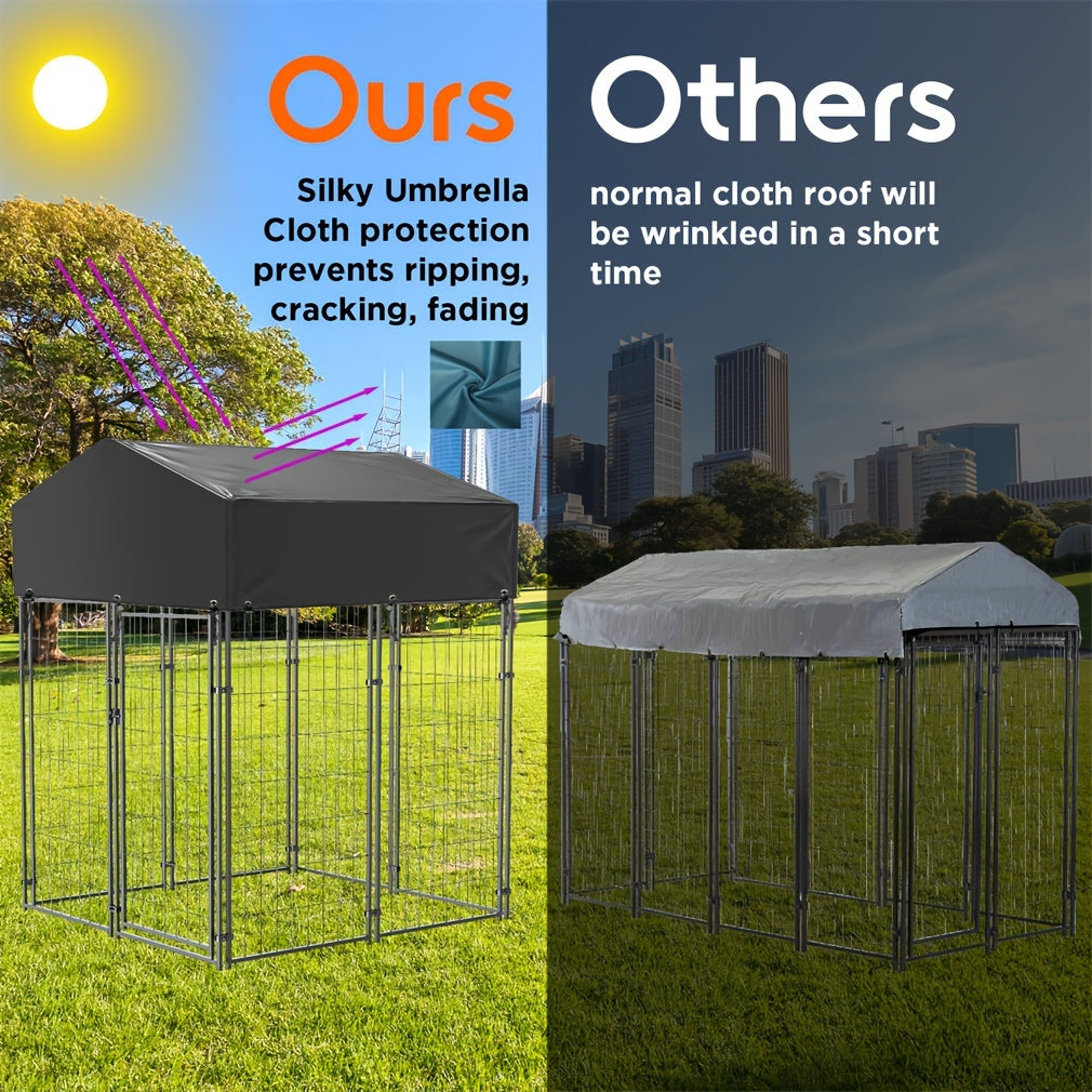 Large Dog Cage Heavy Duty Metal Dog Kennel Outdoor Indoor With Waterproof Cover S-XL