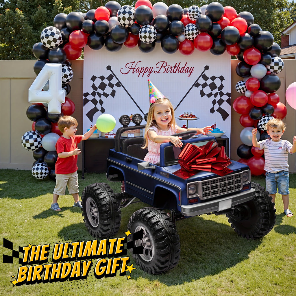 24V Kids Ride-On Electric Car, Dual Mode Powered Car with Remote Control, 3 Speed Settings, Seat Harness Protection, Locking Doors, Outdoor Toy Car, Ride-On for Boys And Girls (/Red//Black) - Ideal Birthday/Christmas/Halloween Gift