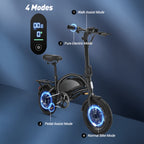 Folding Electric Bike for Adults, D3Fmini 14-Inch Commuter E-Bike with LCD Display and 350W Motor