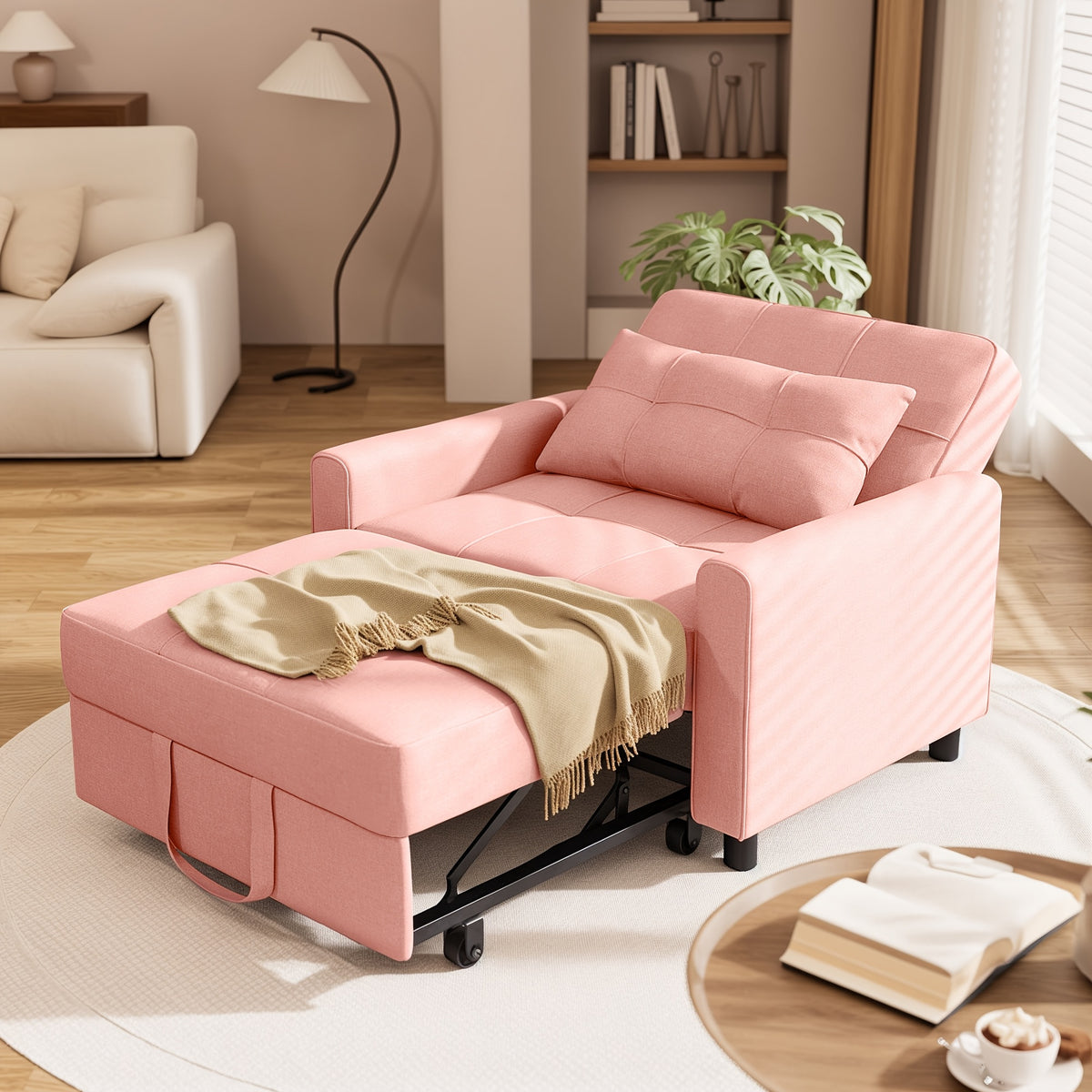 Asofer Convertible Sofa Chair 3-in-1, Adjustable Sleeper Chair Pullout Sofa Bed With Pillows, Comfortable Pullout Futon For Living Room Or Bedroom, Living Room Furniture | Modern Loveseat Design | Luxury Comfort Finish, Futon Sofa Bed, Best Gift