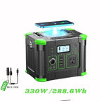 330W Portable Power Station/330W Powerstation With 100W Solar Panel, Equipe With Digital Display Screen, 288.6Wh Solar Generator With 110V Pure Sine Wave Output, Fast Charging, Battery Backup Supply For Home Emergencies, Outdoor Camping, Road Trips