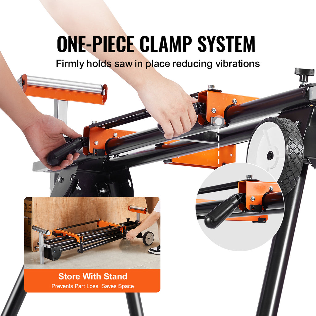 Miter Saw Stand 550lbs Load Capacity Steel Collapsible Stand for Miter Saw
