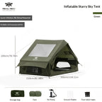 4-6 Person Inflatable Camping Tent - Easy-To-Set-Up Family Outdoor Tent with Sunshade, Windproof, Heat Insulation, And Mosquito Protection. High-Quality Design, Suitable for All Seasons, Includes Storage Bag, Air Conditioning Vent, And Chimney