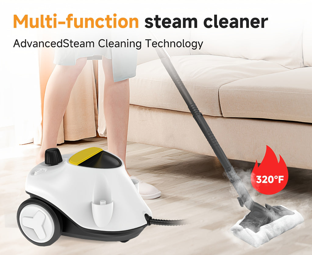 Steam Cleaner, Powerful Multipurpose Handheld Steam Mop for Home Use, 21 Attachments, Heavy Duty Steamer for Carpets, Floors, Cars, Tiles, Crack Cleaning, Turquoise
