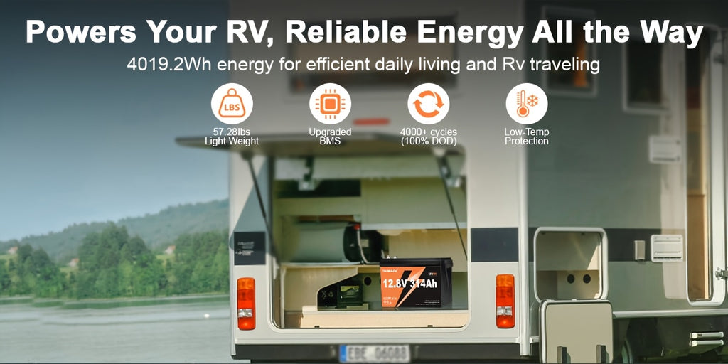 12V 314Ah/100Ah, 24V 100AH Basic Lifepo4 Lithium Battery with Built-In 200/100BMS Power, 15000+ Cycles, 4019.2Wh, Suitable for Solar Systems, Rvs, And Home Storage