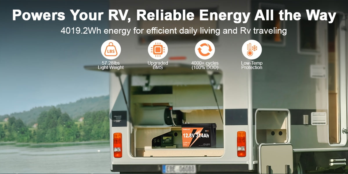 12V 314Ah/100Ah, 24V 100AH Basic Lifepo4 Lithium Battery with Built-In 200/100BMS Power, 15000+ Cycles, 4019.2Wh, Suitable for Solar Systems, Rvs, And Home Storage