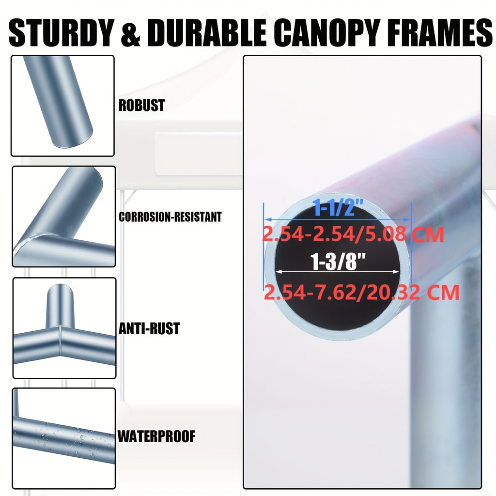 This Kit Includes 12pcs of Fittings Designed for an 8-Leg Style Canopy Frame, Suitable for Low Peak Shed Structures. It Is a Metal Garage Kit Intended for Use with 1 3/8-Inch Top Rails