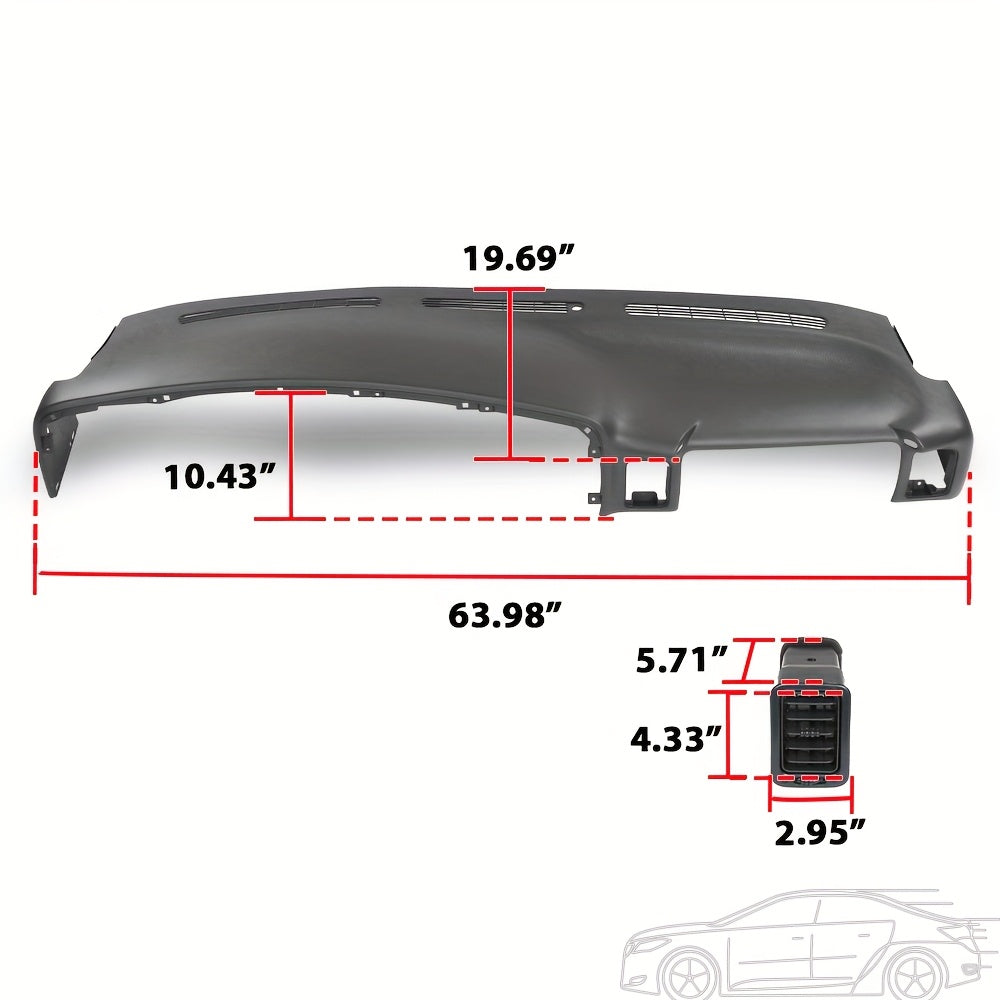 Upper Dashboard Dash Cover Cap with Ventilation Grille Fit for Chevy for Silverado for GMC for Sierra for 1500 for 2500HD for 3500 for Avalanche for Tahoe for Suburban for Yukon XL 1999-2006 Dash Cover Panel Blue/Dark Gray/Gray/Brown
