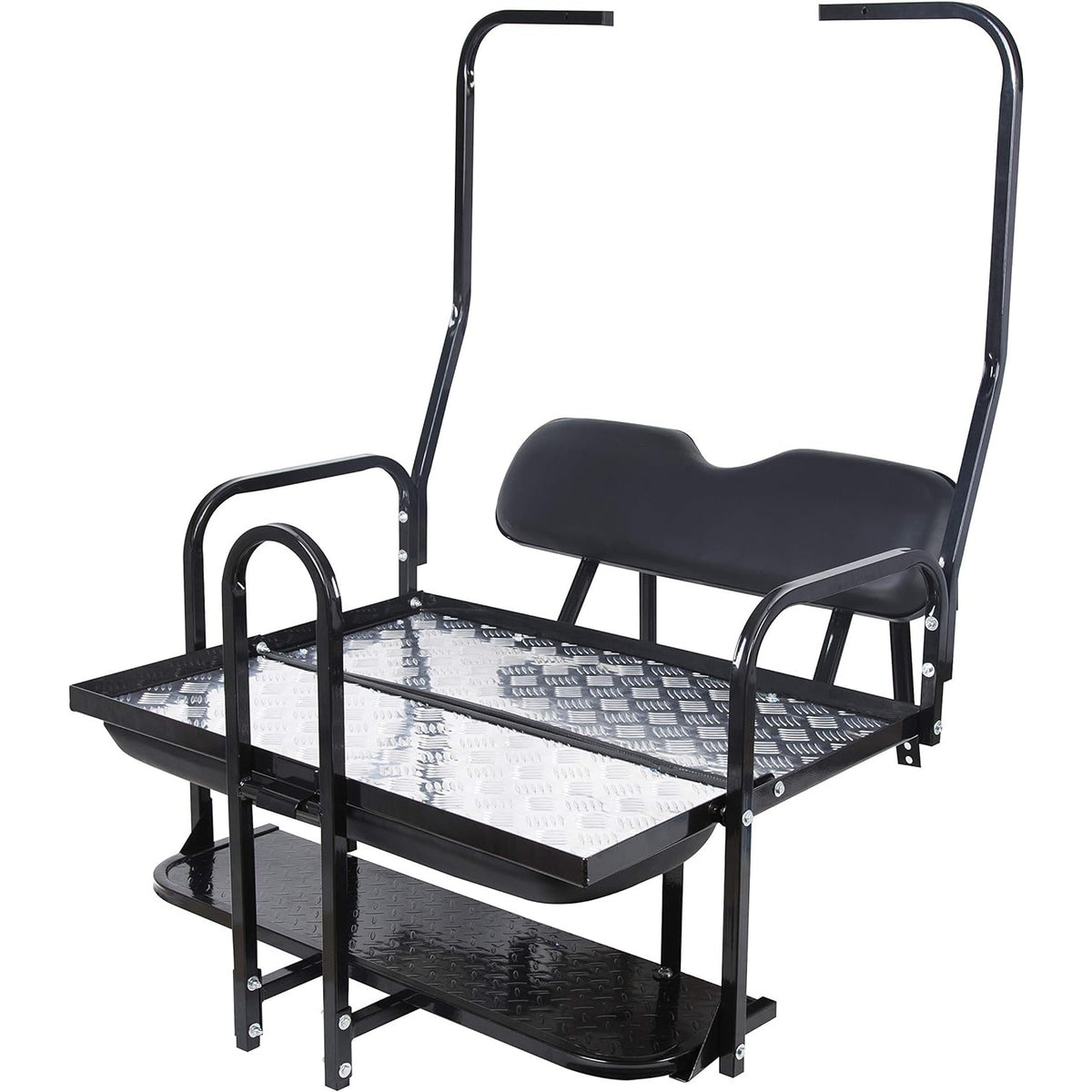 For 1982-2000 Club Car DS Golf Cart Flip Folding Rear Back Seat Kit w Grab Bar
