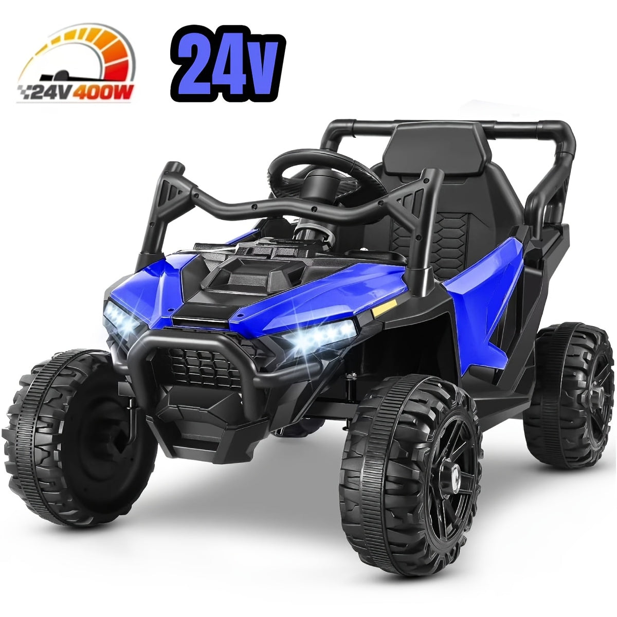 24V Children's Electric Ride On Car, 14 "seat Children's Electric Car, with Remote Control, Spring Suspension, LED Lights, Seat Belt, Music Playback, The Perfect Gift for Christmas & New Year & Children's Birthday, Suitable for All Kinds Of Terrain