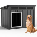 42.87"x32.95"x31.61" Slanted Top Doghouse for Large Dogs - UV-Resistant  Outdoor Pet Shelter with Ventilation Openings, Easy Assembly, Durable Plastic Construction,, Modern Pet House, Weatherproof Pet Home,Outdoor Stray Dog Kennel