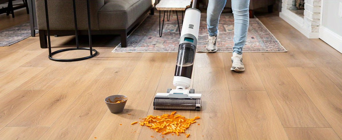 [3-in-1 Self-Cleaning Mop] Kenmore AquaLite 3-in-1 Cordless Wet Vacuum 8kPa Hard Floor Cleaner with Automatic Air-Drying, 35mins Runtime & One Edge Self-Cleaning Mop 0.8L Capacity for Multi-Surface And Messes, White