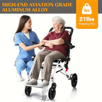 Foldable Hand-Operated Wheelchair, Lightweight Foldable Transportation Large-Sized Wheelchair, Lightweight Foldable Adult Wheelchair, Portable Adult Baby Stroller, Suitable for People, Older Adults, And Adult Travel Use