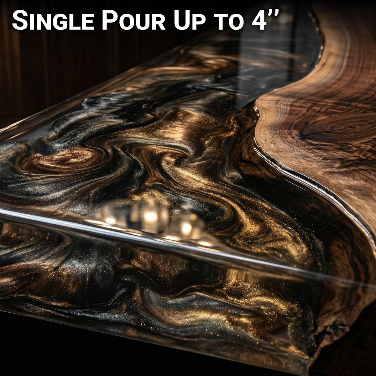 Deep Pour Epoxy Resin by POURLA, 3 Gallon Kit for 2–4 Inch River Tables and Casting Projects