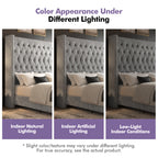 LUXOAK 60 Inch Tall Velvet Bed Frame With Tufted Wingback Headboard, Solid Wood Legs And Slat Support, No Box Spring Needed