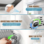 20Lb Automatic Washing Machine, Washing And Drying Machine with LED Control Panel, Honeycomb Stainless Steel Drum, 10 Washing Programs And 8 Water Levels, Suitable for Families, Apartments, Dormitory Washing Machine, Grey