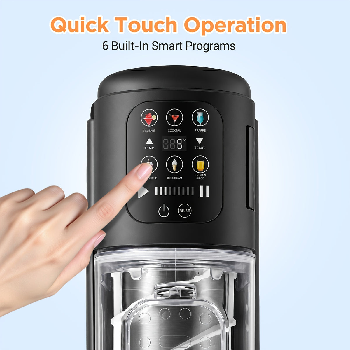 [Slushie Machine 2L] Slushie Machine 2L Capacity For Home, Compressor Frozen Slush Maker No Ice Required, 6 Smart Modes Margarita Cocktail Milk Shake Ice Cream Machine With Self-Clean Function