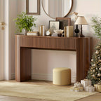 Console Table for Entryway or Behind the Sofa with Two Storage Drawers and a Clean Fluted Front Design