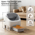 Self Cleaning Cat Litter Box, Automatic Kitty Litter Boxes For Multiple Cats, Built In Ambient Light, Double Odor Removal Safety Protection With App Control, Contain 1 Rolls Liners Bags And 1 Brush, Ideal For Helloween And Chritsmas Gift