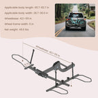 Heavy-Duty Foldable Bike Carrier for 3-Wheel Bicycles, Rear Platform Rack for Adult Tricycle, Fat Tire Trike Carrier Rack for SUV Truck RV, Fits 5" Wide Tires, Heavy Duty