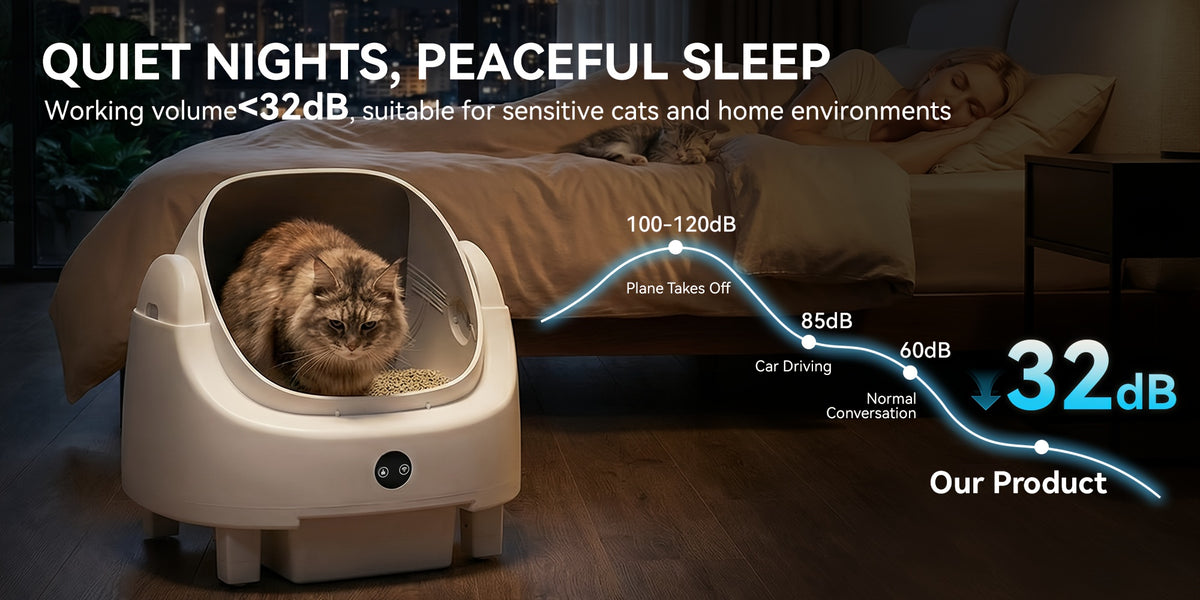 Aoxun Automatic Self-Cleaning Cat Litter Box for Multiple Cats - Large Robot-Style Litter Box with Smart Sensor, Open-Top Design & 360° Safety Protection, Odor-Free Auto Scooper for Indoor Cats, Without Battery