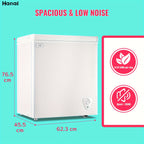 Chest Freezer WANAI 5.0 Cu. Ft. Compact Deep Freezer with Removable Basket and Adjustable Temperature Control
