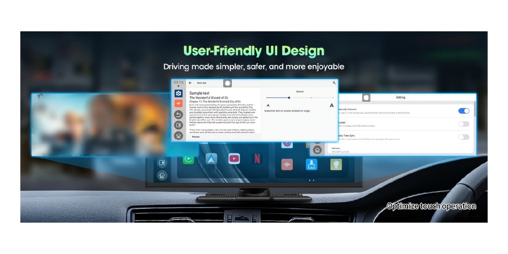 CarPlay Screen — LAMTTO 10.25-Inch In-Cell Display for Wireless Phone Integration and In-Car Apps