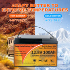 12.8V 100Ah LiFePO4 Battery,Group 31, Built-in 100A BMS, Grade A Battery Cell Deep Cycles, Max.1280Wh Energy, 10 Years Lifetime, Support in Series/Parallel, Perfect for Trolling Motors, RVs, Yacht, Marine, Boat, Solar Off-Grid
