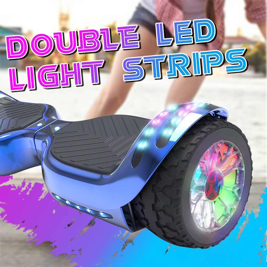 6.5-Inch Hoverboard with 10-Mile Range and 7 MPH Top Speed, Self-Balancing Electric Scooter with Dual Motors, Portable Design and Smooth Riding Performance. The compact 6.5-inch wheels provide responsive handling and easy control, while the rechargeable b