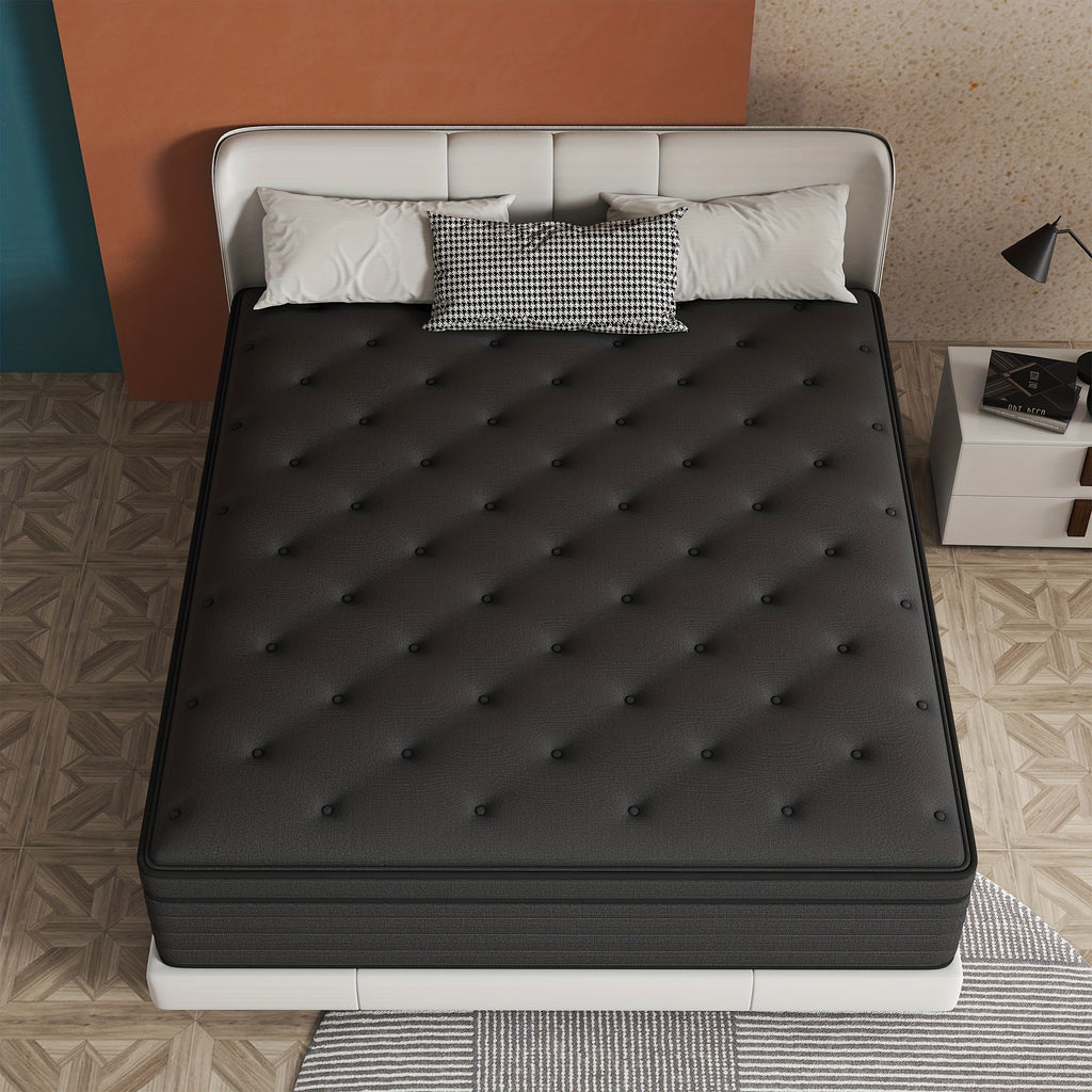 Memory Foam Hybrid Mattress Twin Full Queen King 8/10/12/14 Inch in a Box Individually Wrapped Coils Medium Firm Breathable Supportive